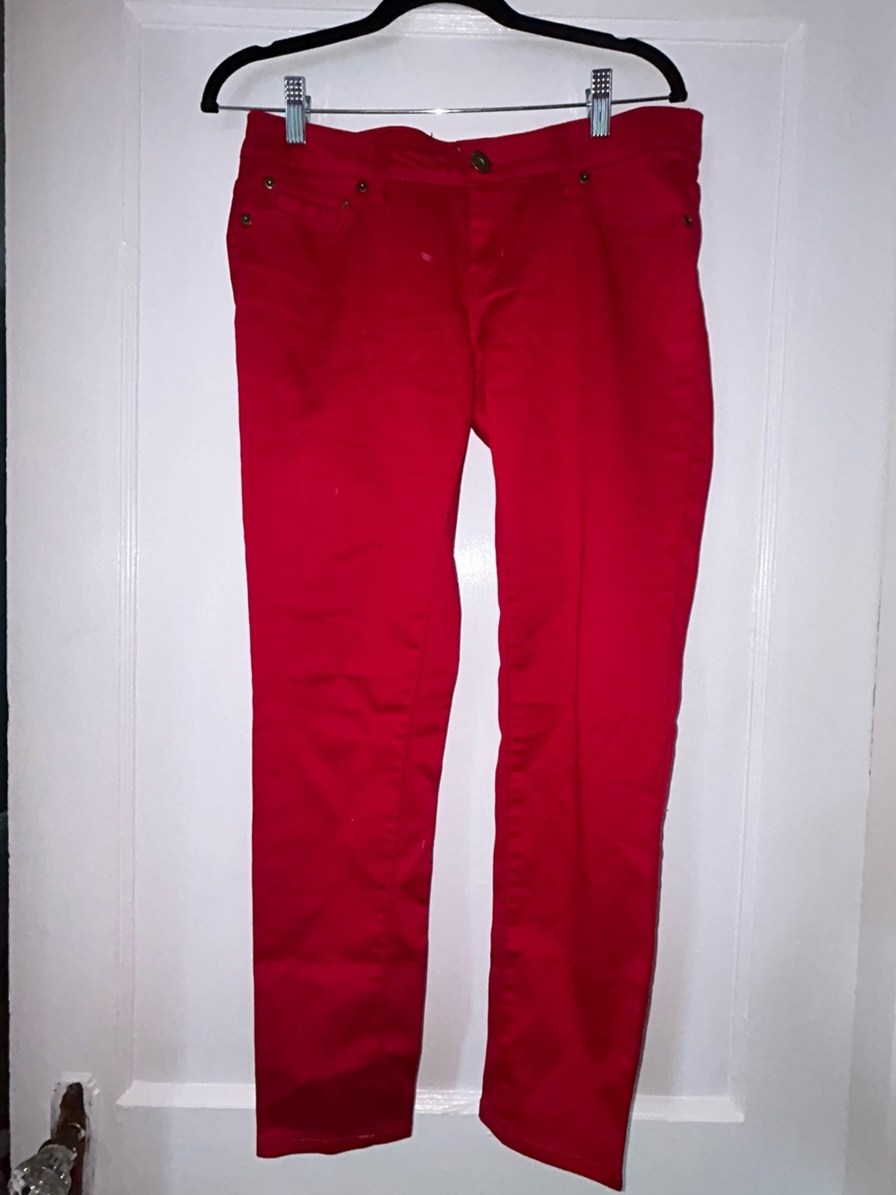Womens Bright Red Slim skinny Pants size 7 great pants
